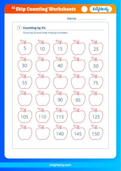 Skip Counting Worksheets