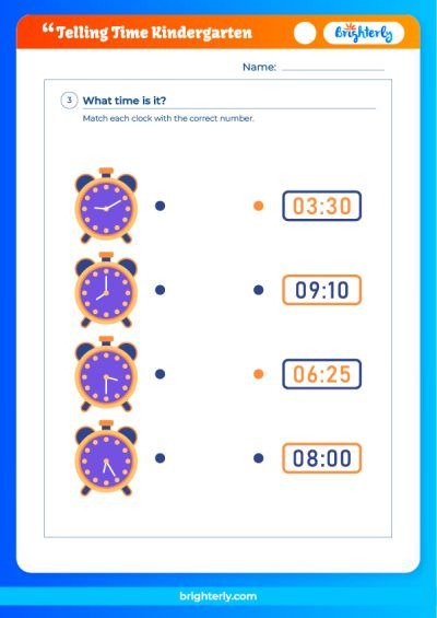 Maths Time Worksheets For Kindergarten