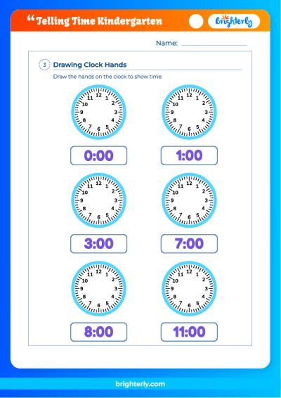 Time Kindergarten Worksheet