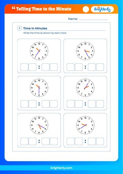 Telling Time To The Minute Worksheets Free