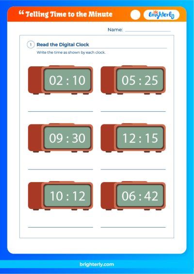 Time To The Nearest Minute Worksheet