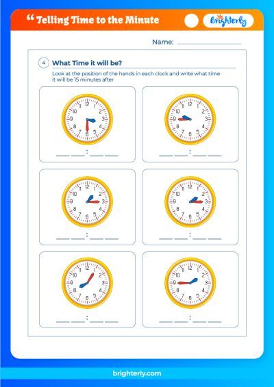 Time To 5 Minutes Worksheet