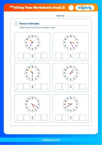 Second Grade Time Worksheet