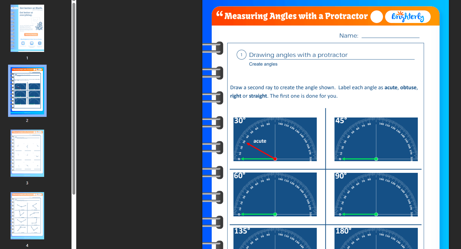 Do math platforms help kids understand how to measure angles with a protractor?