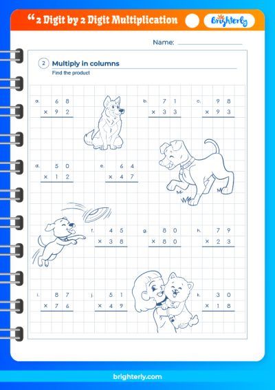 2 By 2 Digit Multiplication Worksheets