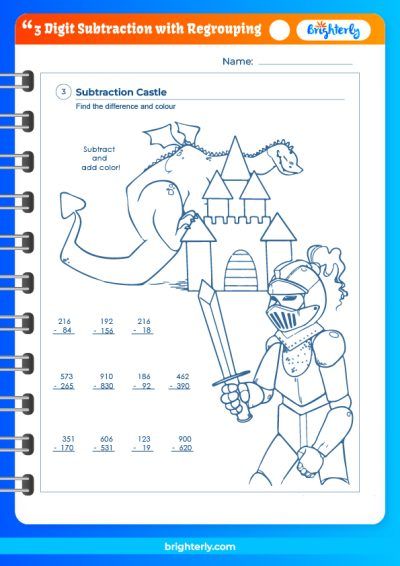 3 Digit Subtraction With Regrouping Tens And Hundreds Worksheets