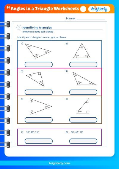 Angles Of Triangles Worksheet