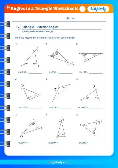 Triangle Angle Worksheets