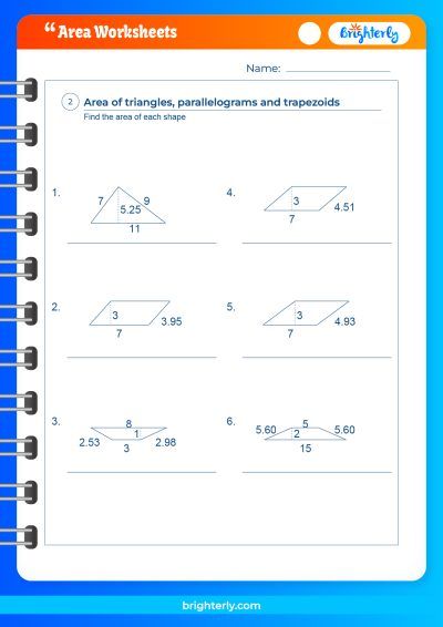 Find The Area Worksheet