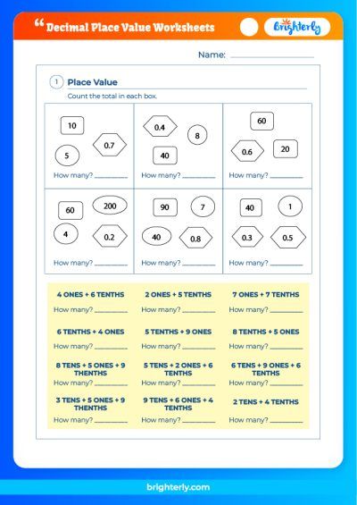 Decimal Places Worksheet