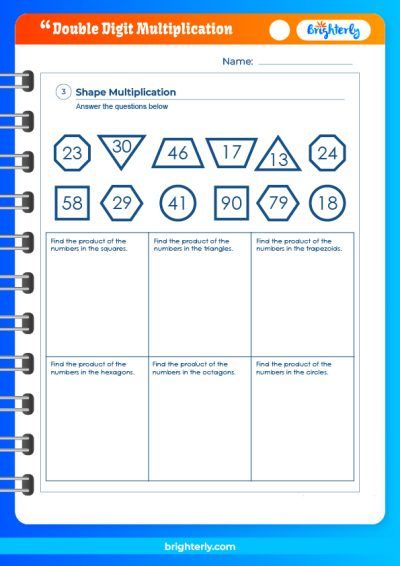 Two Digit Multiplication Worksheets PDF