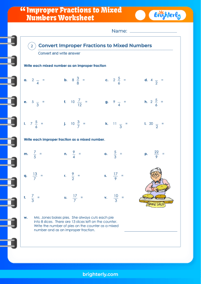 Improper To Mixed Number Worksheet