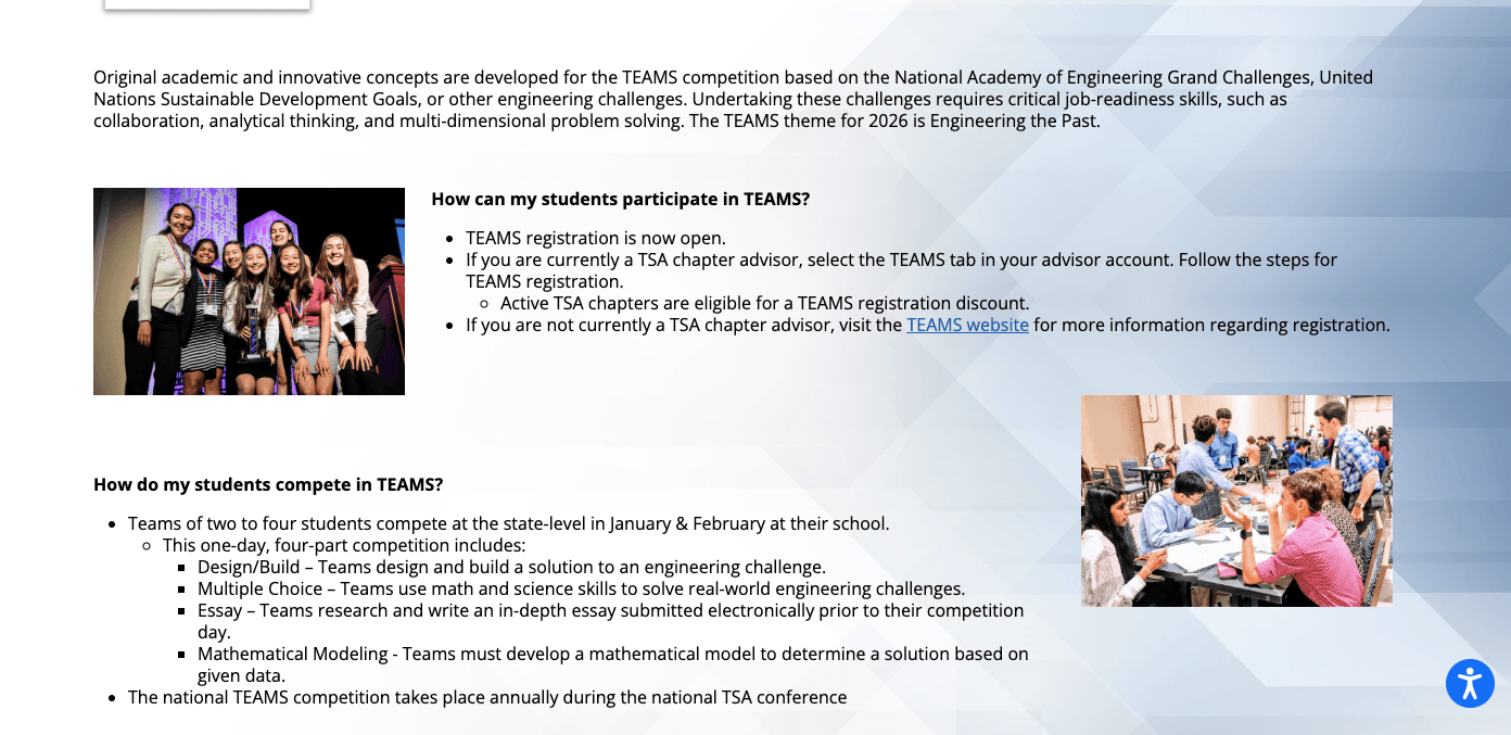 TEAMS: Tests of Engineering Aptitude, Mathematics, and Science