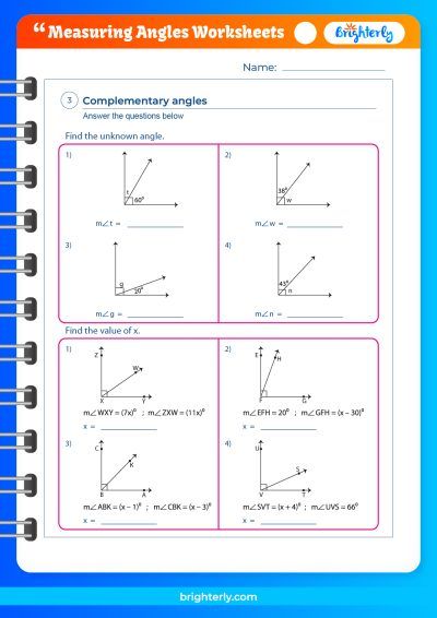 Measuring Angles Worksheet Answer Key