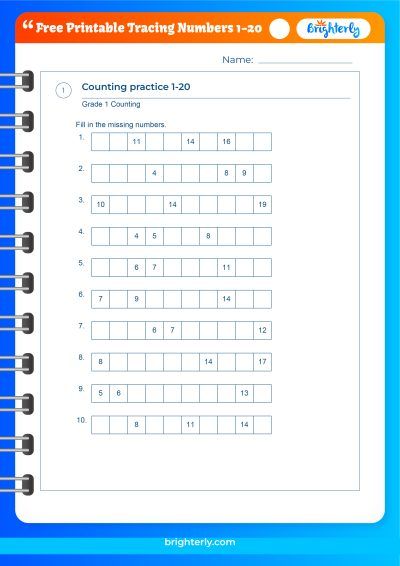 Writing Numbers Worksheet 1-20