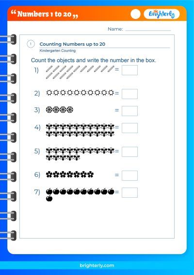 Free Printable Numbers 1 20 Worksheets