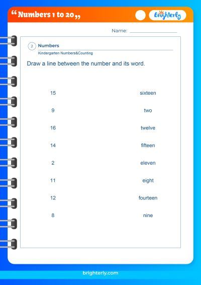 Number 1 20 Worksheet