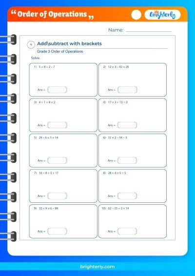 Advanced Order Of Operations Worksheet