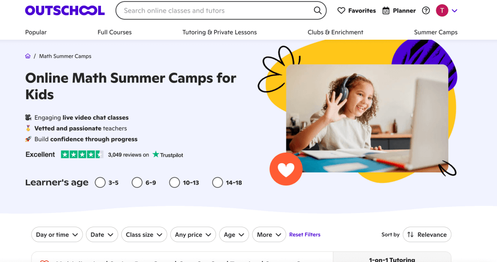 #4. Outschool online math summer programs