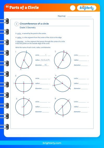 Label Parts Of A Circle Worksheet