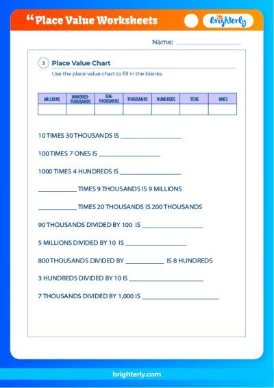 Free Printable Place Value Worksheets