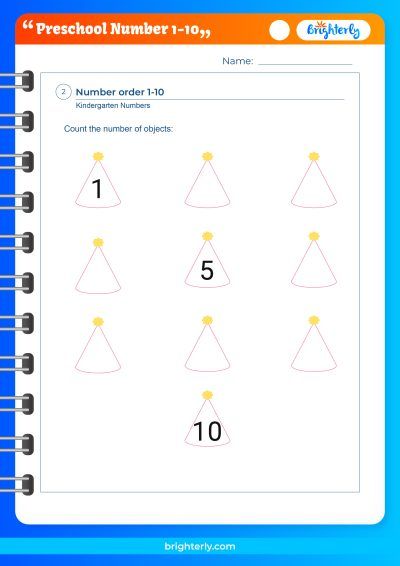 Preschool Number Worksheets 1-10