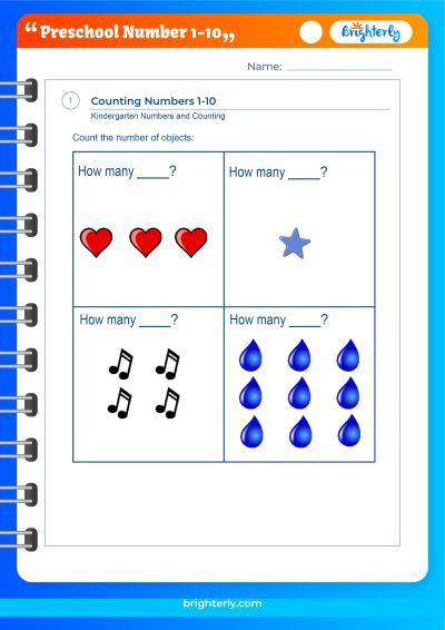 Missing Number Worksheets 1 10