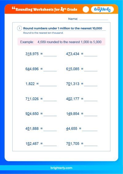 Rounding Numbers Worksheets Grade 4