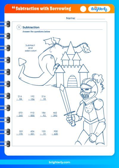 Subtraction Worksheets For Grade 2 With Borrowing