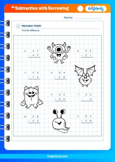 Easy Way To Teach Subtraction With Borrowing Worksheets