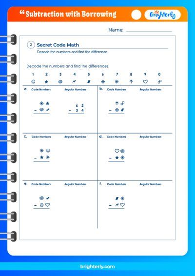 Maths Worksheets Subtraction With Borrowing