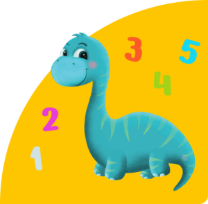 Counting to 5 with a little Dinosaur