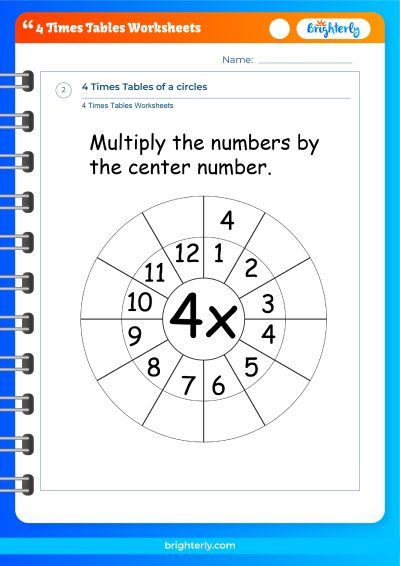 Multiplication Worksheets 4 Times Tables