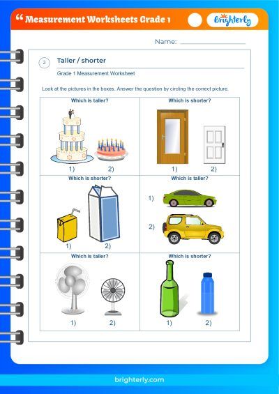 Measurement Worksheets For First Graders