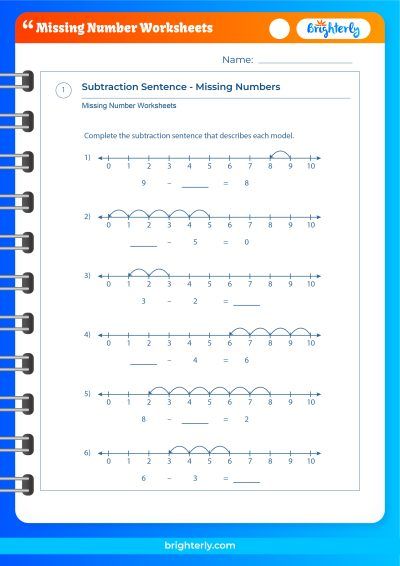 Fill In The Missing Number Worksheet