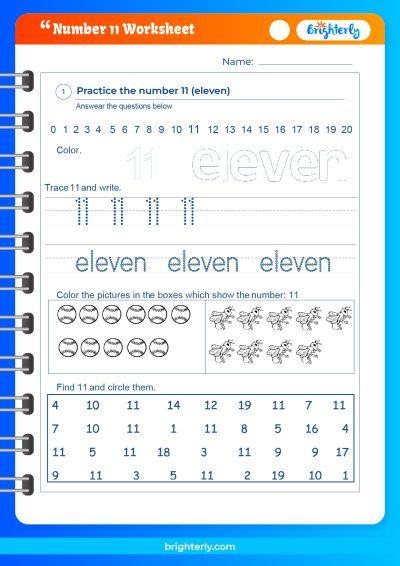 Number 11 Worksheets Preschool