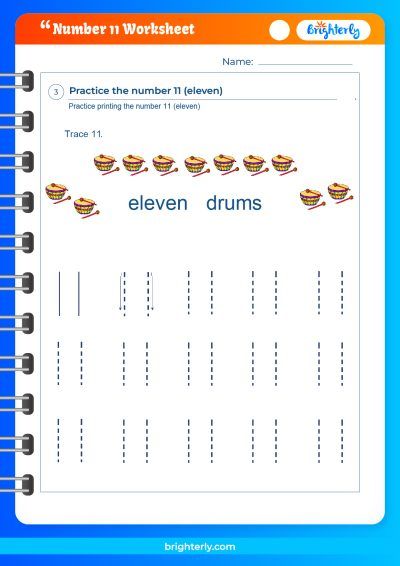 Number 11 Worksheets Kindergarten