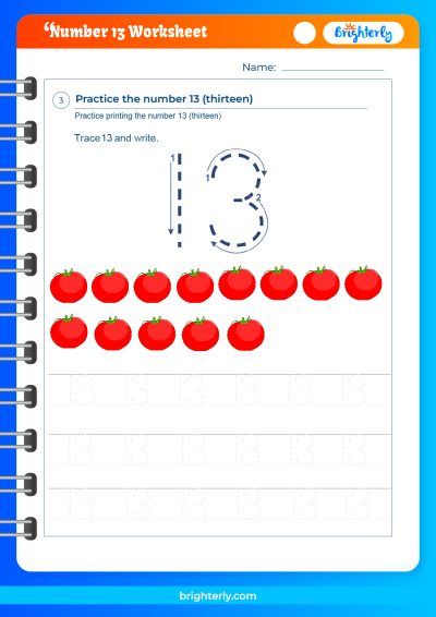 Trace Number 13 Worksheet