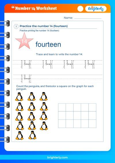 Number 14 Worksheets For Pre K