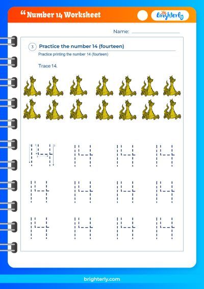 Number 14 Worksheets For Kindergarten