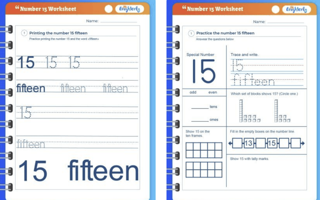 number-15-worksheets