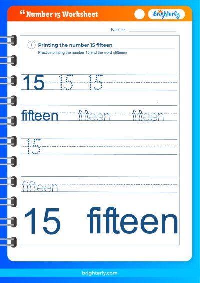 Number 15 Worksheets Kindergarten