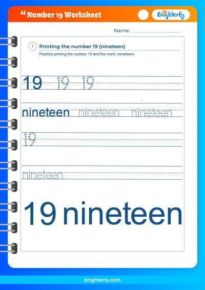 Number 19 Worksheets For Preschool