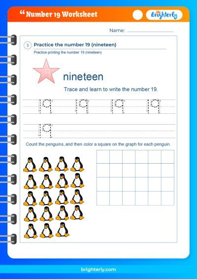 Counting Number 19 Worksheet