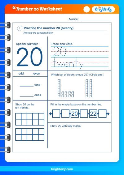 Writing Numbers To 20 Worksheet