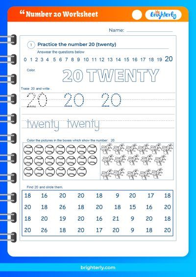 Number 20 Worksheets For Pre K