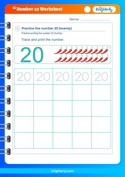 Numbers 20 Worksheets