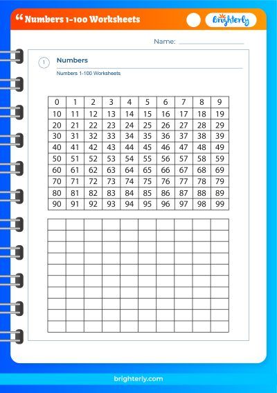 Writing Numbers 1-100 Worksheets PDF