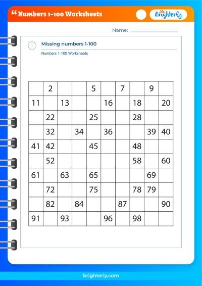 Numbers To 100 Worksheet