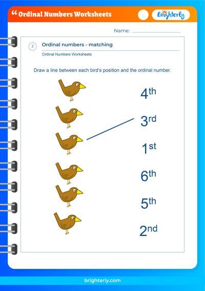 Free Ordinal Numbers Worksheets